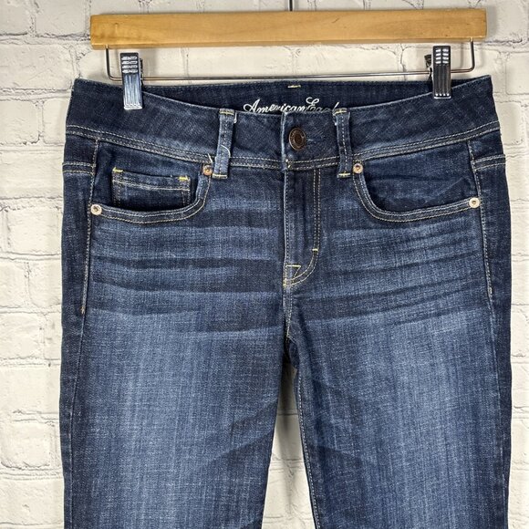 American Eagle Jeans Womens Size 6 Dark Blue Original Boot Stretch Bootcut - Picture 2 of 12